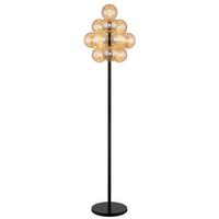 STEHLEUCHTE 56146S - Schwarz/Orange, Design, Glas/Kunststoff (39,5/160cm) - Globo