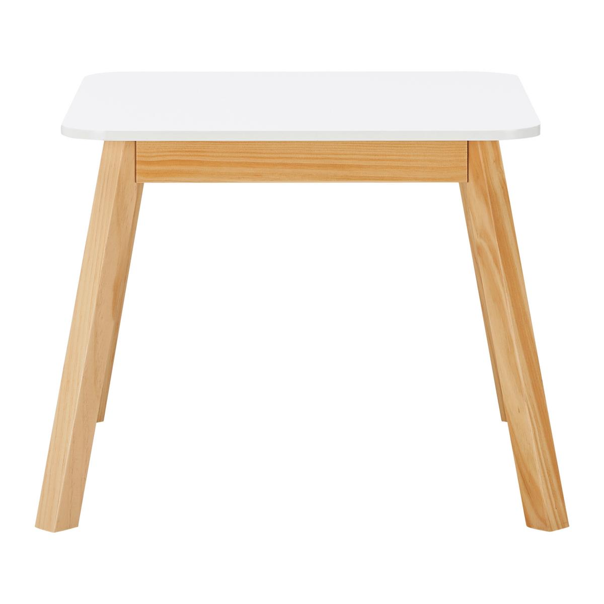Otroški Set Mize In Stolov Pino, Bela, Naravna Barva - barve bora/bela, Moderno, les (55/45/55cm) - Bessagi Kids