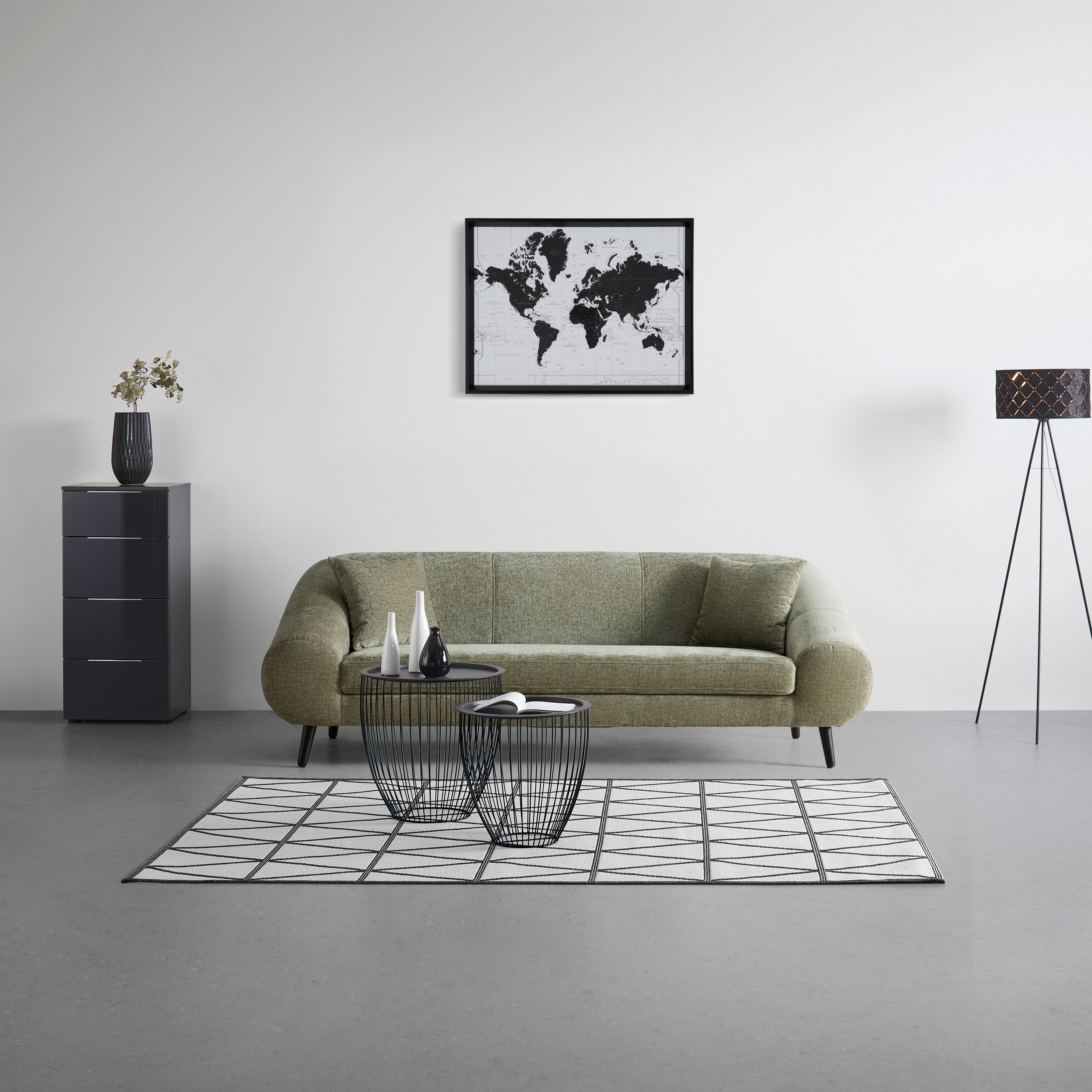 Megasofa Buckley Grün - Schwarz/Grün, MODERN, Holz/Textil (225/75/102cm) - Premium Living