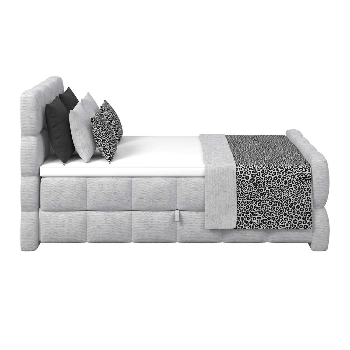 Postelja Boxspring Brisbane, Barva Šampanjca, 120x200 - barve šampanjca/črna, Trend, kovina/umetna masa (120/200cm) - Premium Living