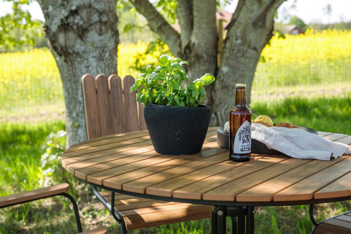 GARTENTISCHGRUPPE HOLMSUND - Schwarz, KONVENTIONELL, Metall - Gardenson