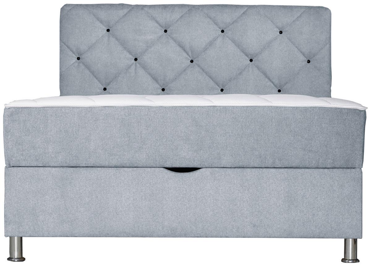 Postelja Z Vzmetnico Black Diamant, 120x200, Svetlo Siva - barve kroma/svetlo siva, Design, umetna masa/tekstil (120/200cm) - Modern Living