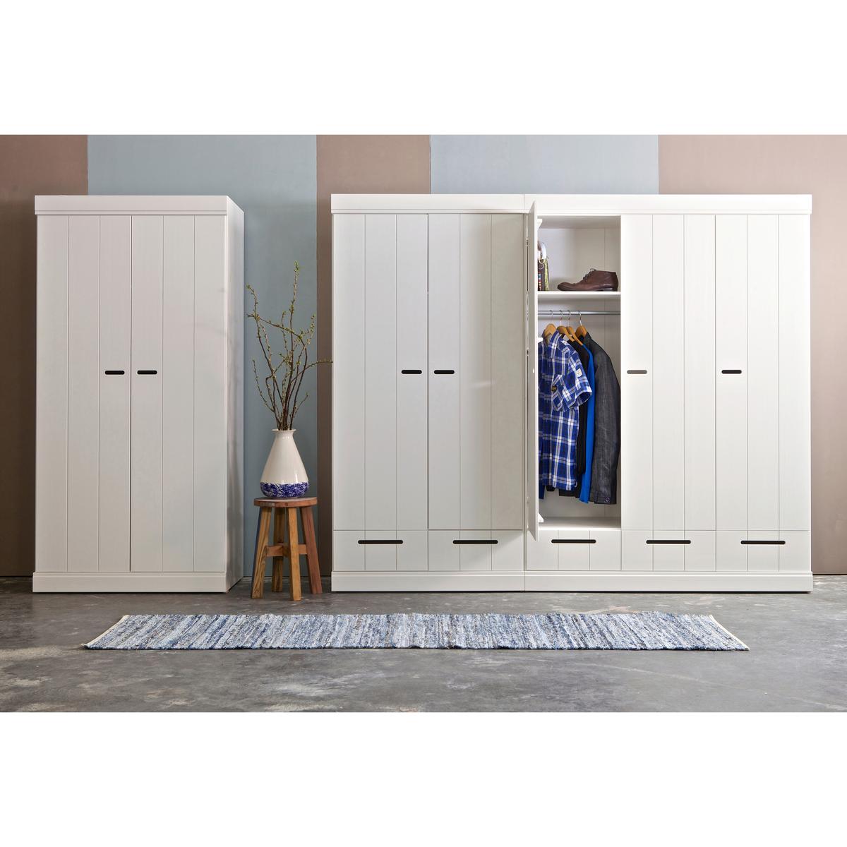 Drehtürenschrank Connect Weiß - Weiß, Design, Holz (140/195/53cm) - Livetastic