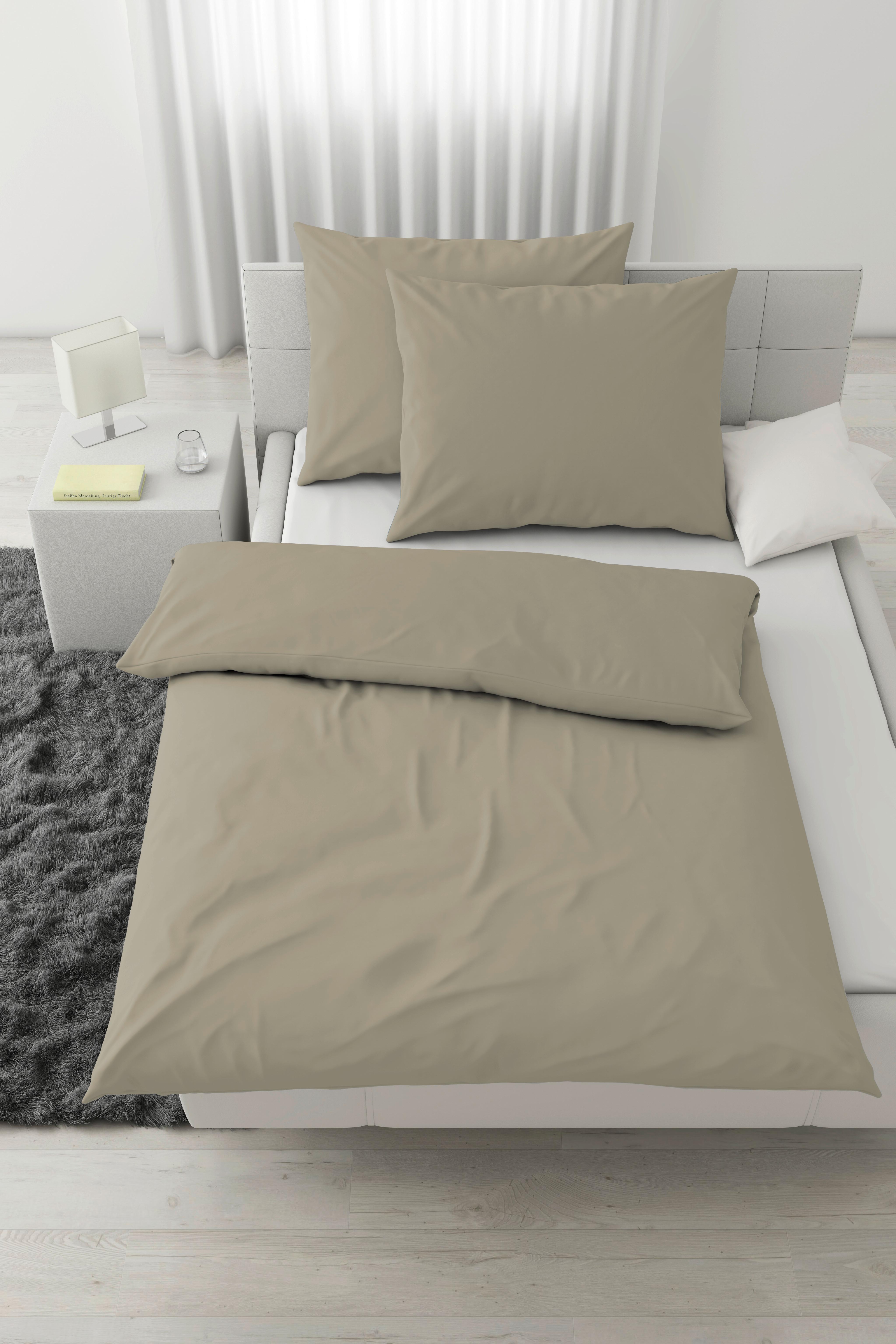 Bettwäsche Stone Washed Uni XXL ca. 200x220cm - Naturfarben, MODERN, Textil (200/220cm) - Modern Living