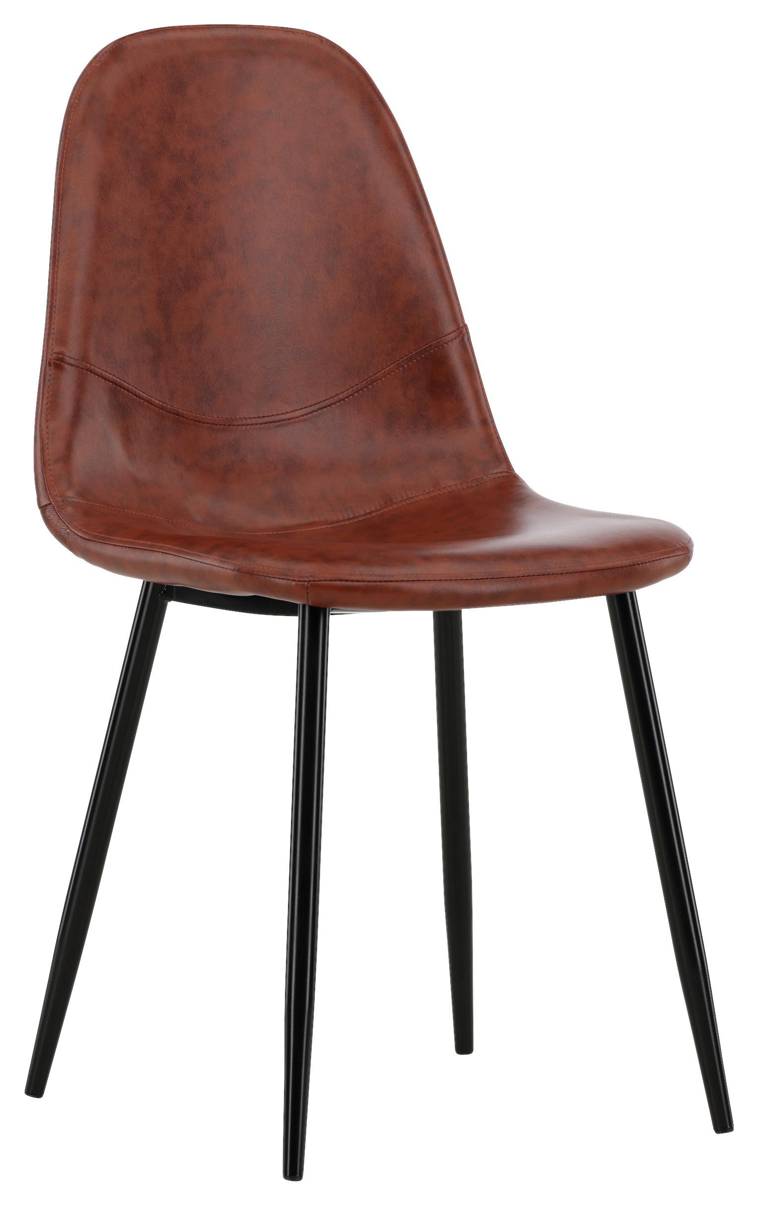 STUHL-SET POLAR - Schwarz/Braun, Design, Textil/Metall (44/87/53cm) - Livetastic