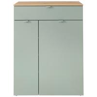 SZAFKA NA BUTY BARI - kolor srebrny/czarny, Design, materiał drewnopochodny/tworzywo sztuczne (78/103/38cm)