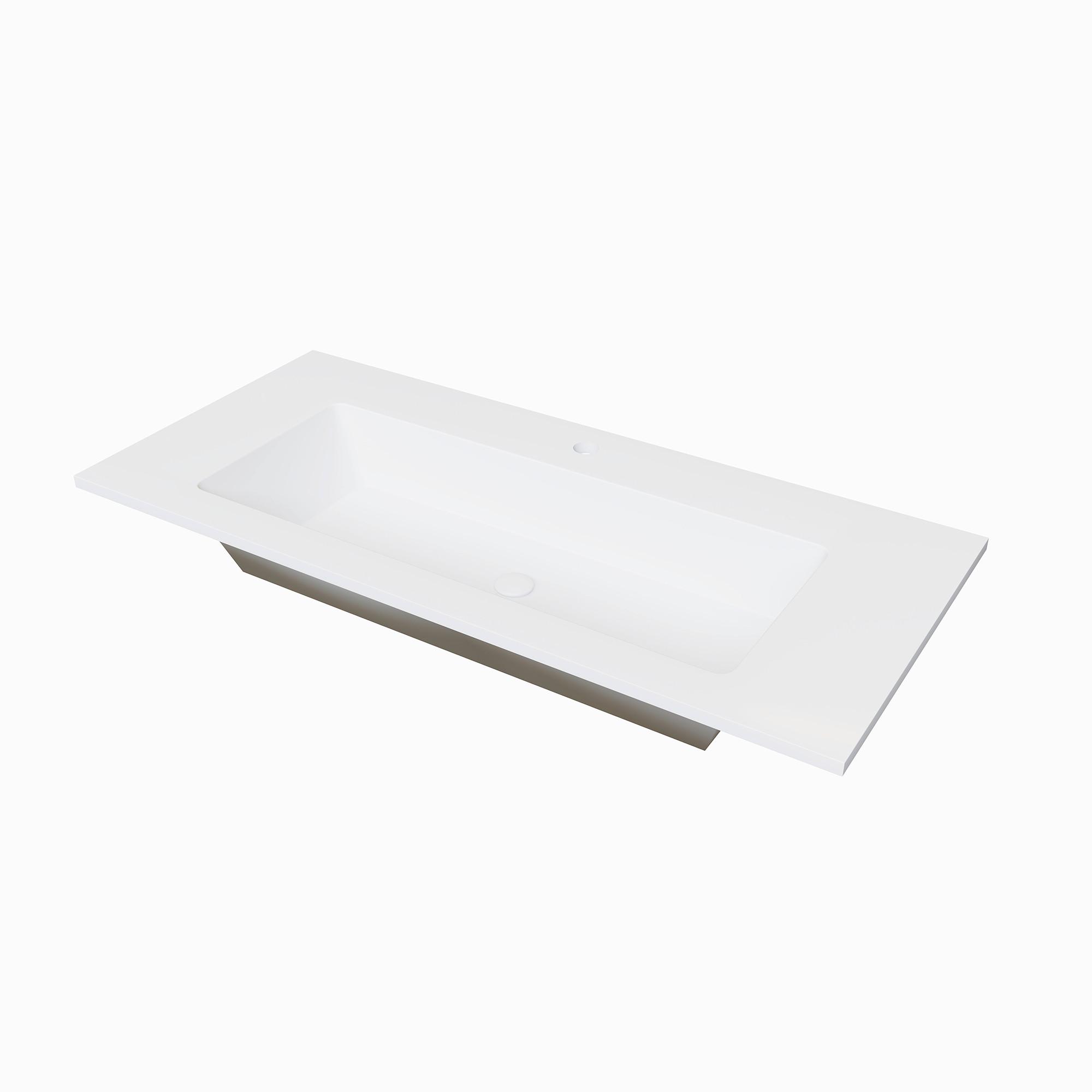 Umivaonik Cellini - bijela, Moderno, prirodni materijali (101/46cm)