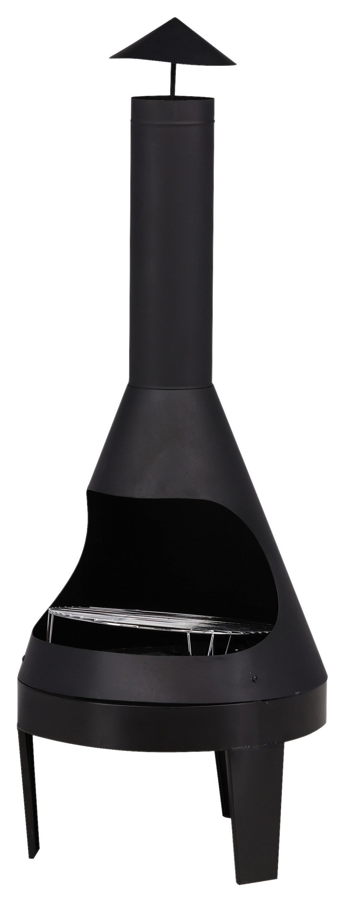 Feuerstelle Marongo ca. 55x152x55 cm Schwarz - Schwarz, KONVENTIONELL, Metall (55/152/55cm) - Gardenson