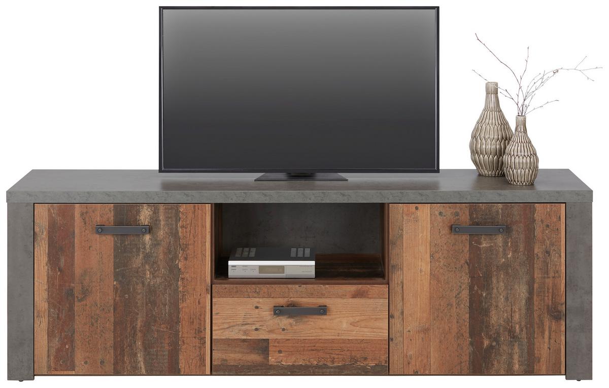 Lowboard Dunkelbraun/Dunkelgrau - Dunkelgrau/Dunkelbraun, Konventionell, Holzwerkstoff/Kunststoff (181/61/41cm) - Mömax