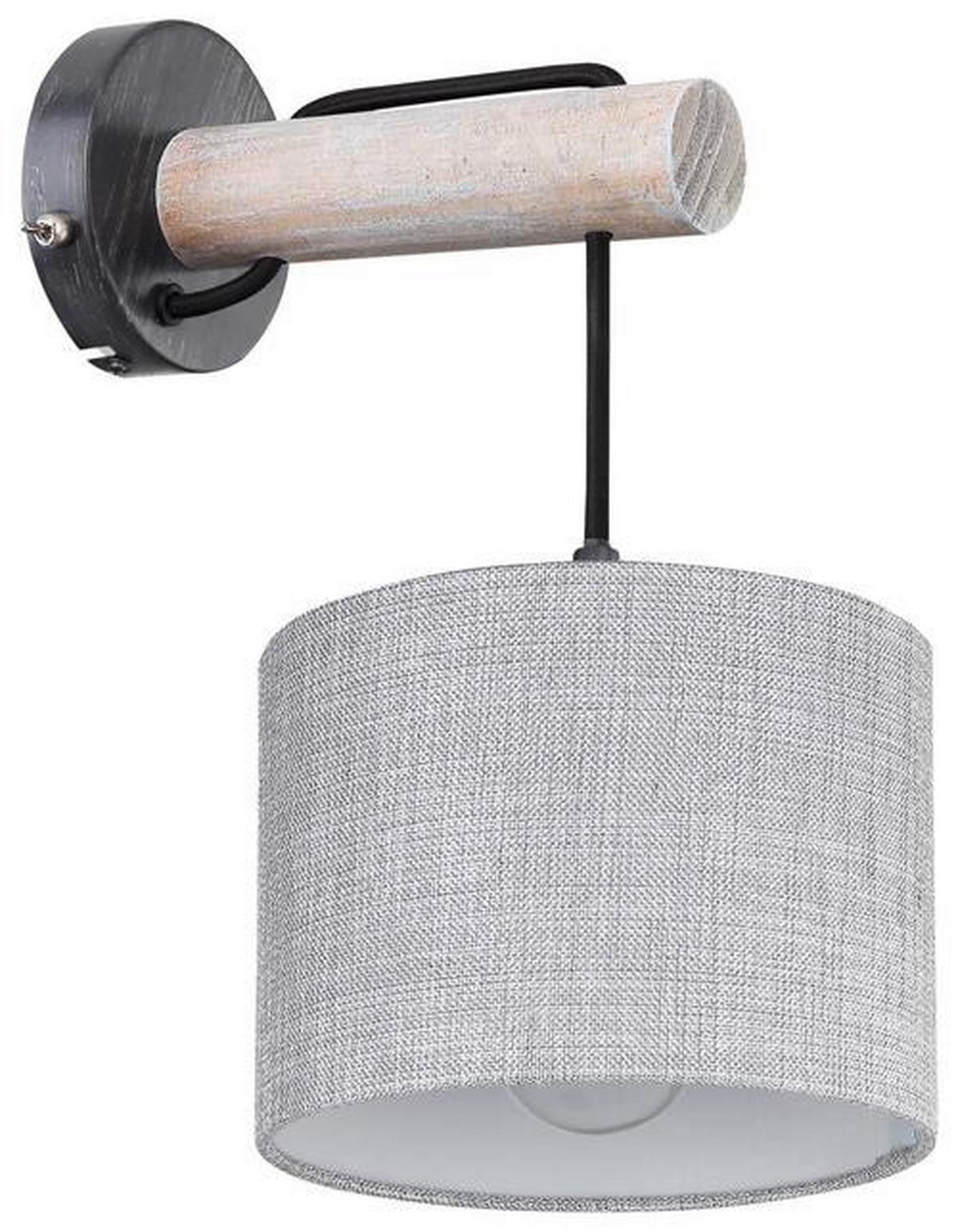 Svjetiljka Zidna 15378w Roger - siva/crna, Natur, drvo/metal (18/25,5/33,5cm) - Globo
