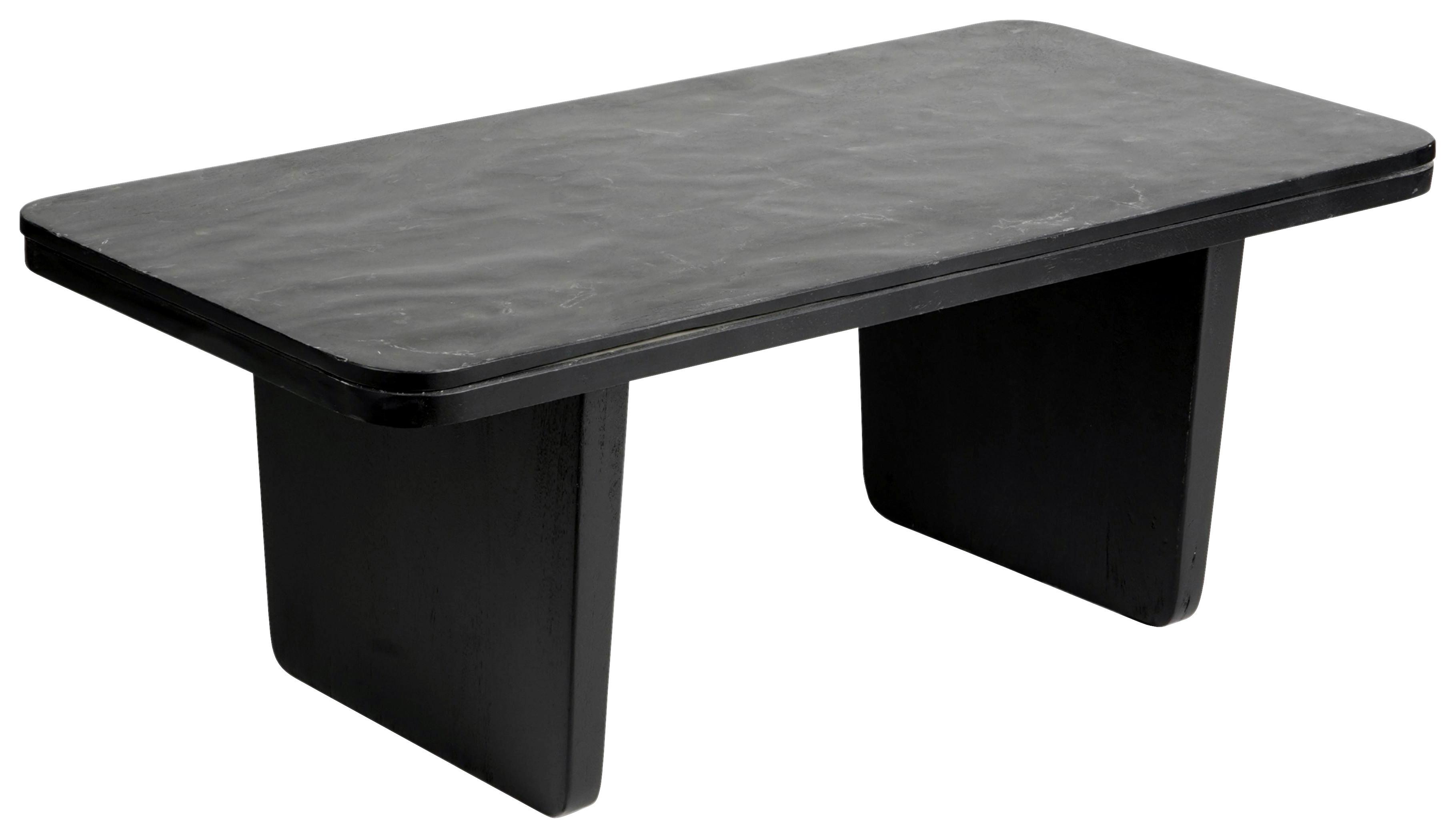 Couchtisch Leon Schwarz Mangoholz - Schwarz, MODERN, Holz/Stein (110/55/40cm) - Based