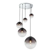 Hängeleuchte 15861-5 in Chromfarben max. 40 Watt - Design, Glas/Metall (65/150cm) - Globo