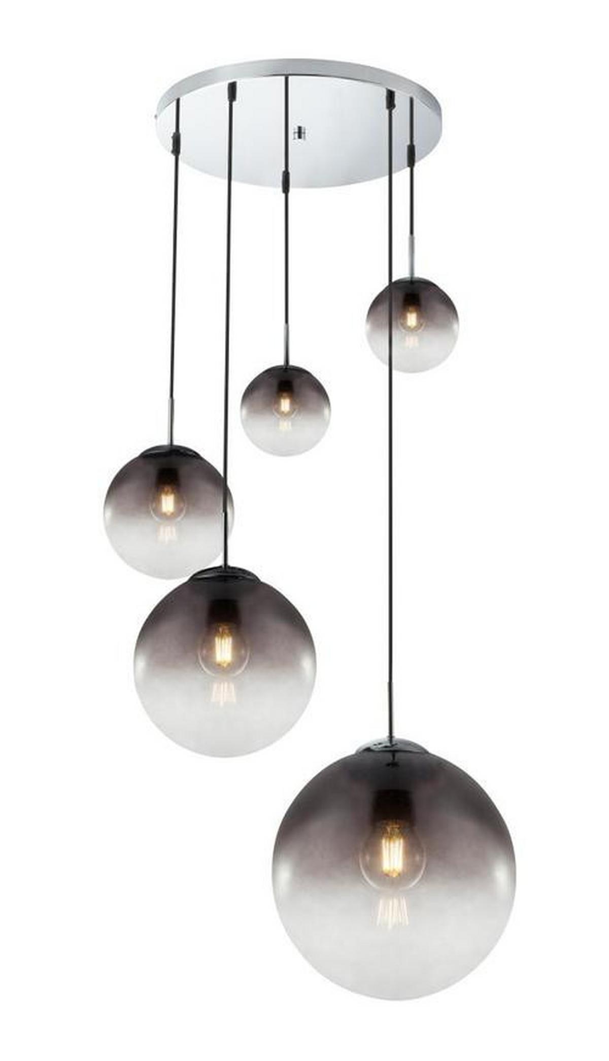 Hängeleuchte 15861-5 in Chromfarben max. 40 Watt - Design, Glas/Metall (65/150cm) - Globo