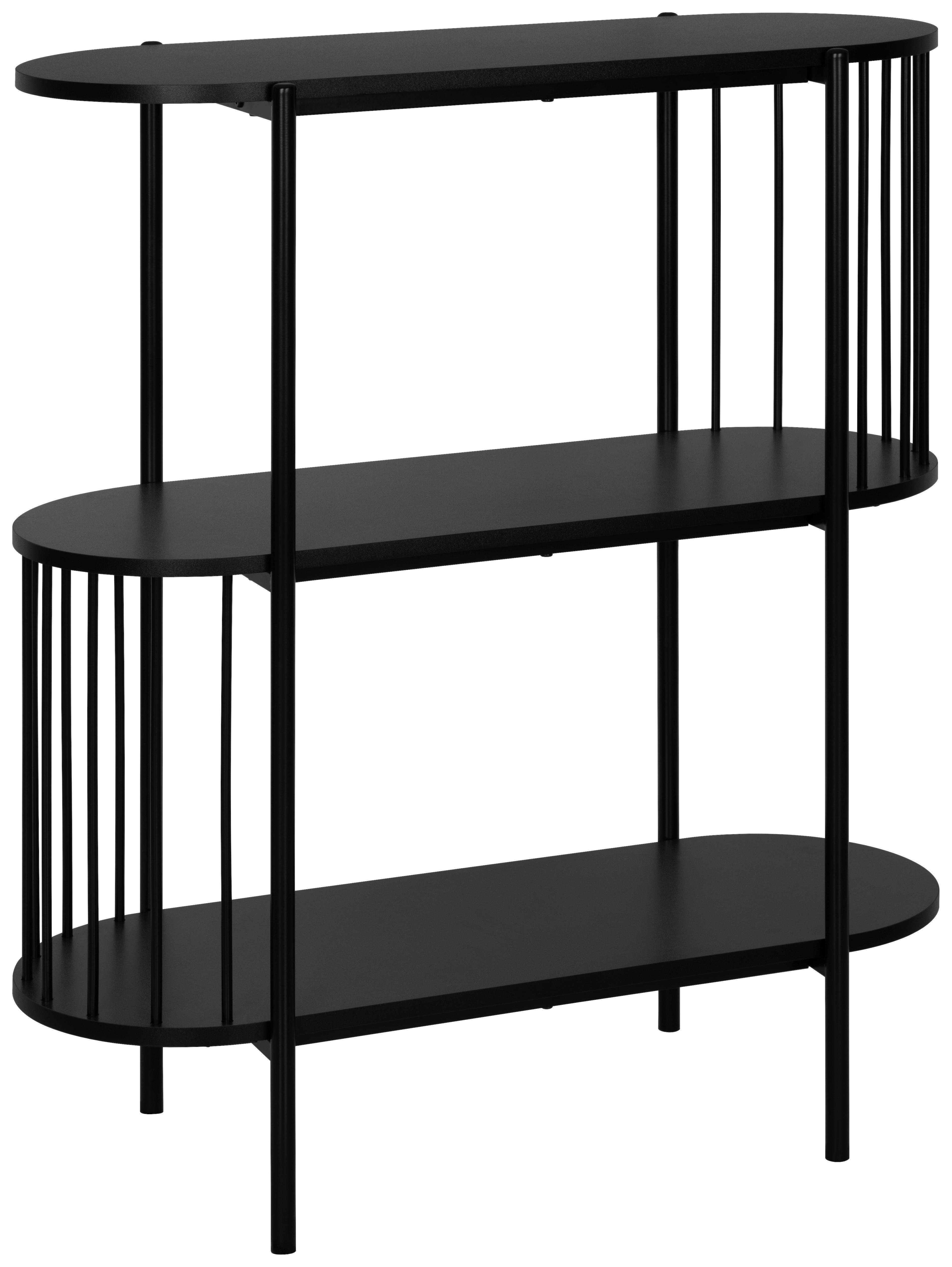 REGAŁ CURVE - czarny, Trend, materiał drewnopochodny/metal (80/95/34cm) - Xora