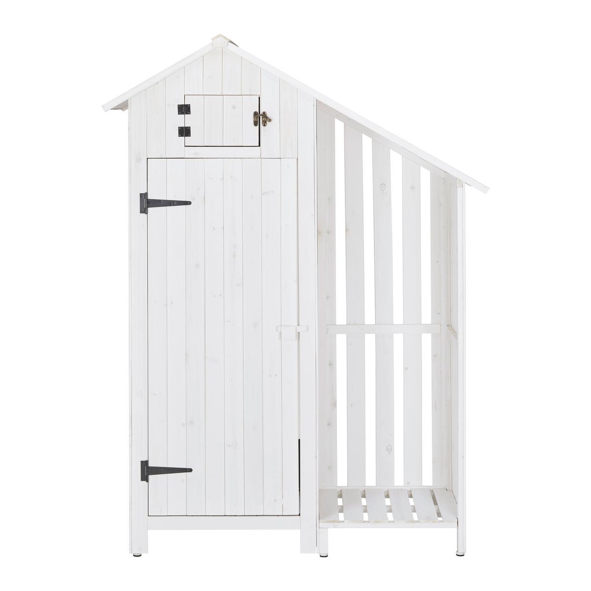 Gartenschrank Marianna Weiß Echtholz - Weiß, MODERN, Holz (131/180/54,5cm) - Bessagi Garden