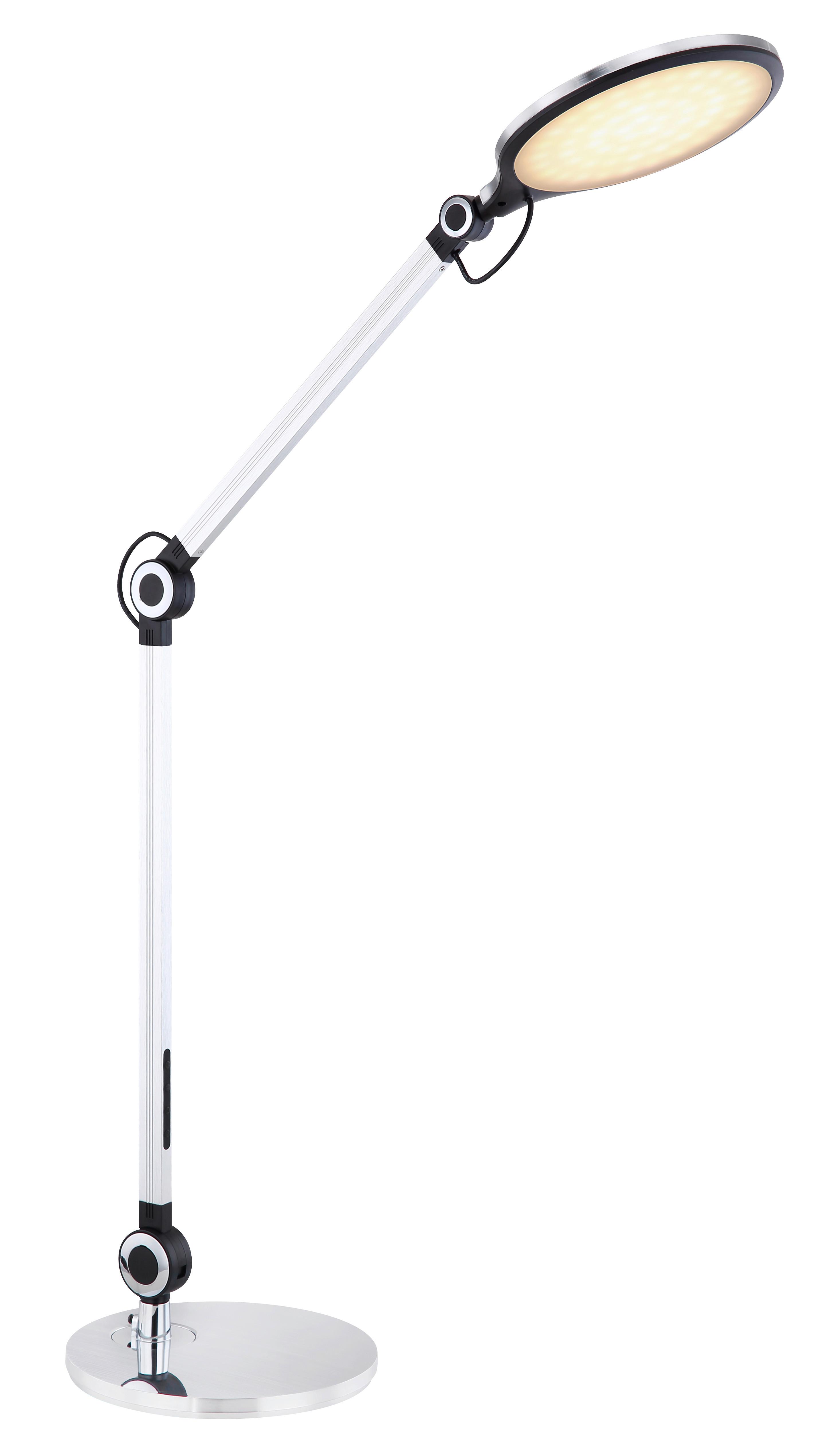 LED-Schreibtischleuchte 58421S in Weiß max. 10 Watt - Silberfarben, Design, Kunststoff/Metall (55,7/20/103,5cm) - Globo