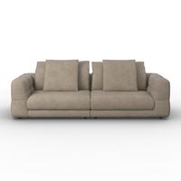 Sofa Lea Chenille Beige - Beige/Schwarz, MODERN, Holz/Textil (284/87/110cm) - Bessagi Home
