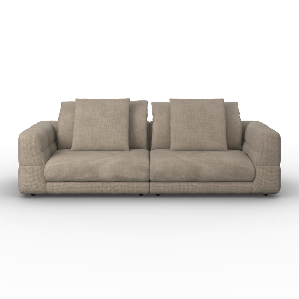 Zofa Lea, Bež, Šenilja, Žamet - črna/bež, Moderno, kovina/tekstil (284/87/110cm) - Bessagi Home
