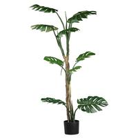 Kunstpflanze Splitphilodendron in Grün ca. 175cm - Schwarz/Braun, Basics, Kunststoff (175cm)