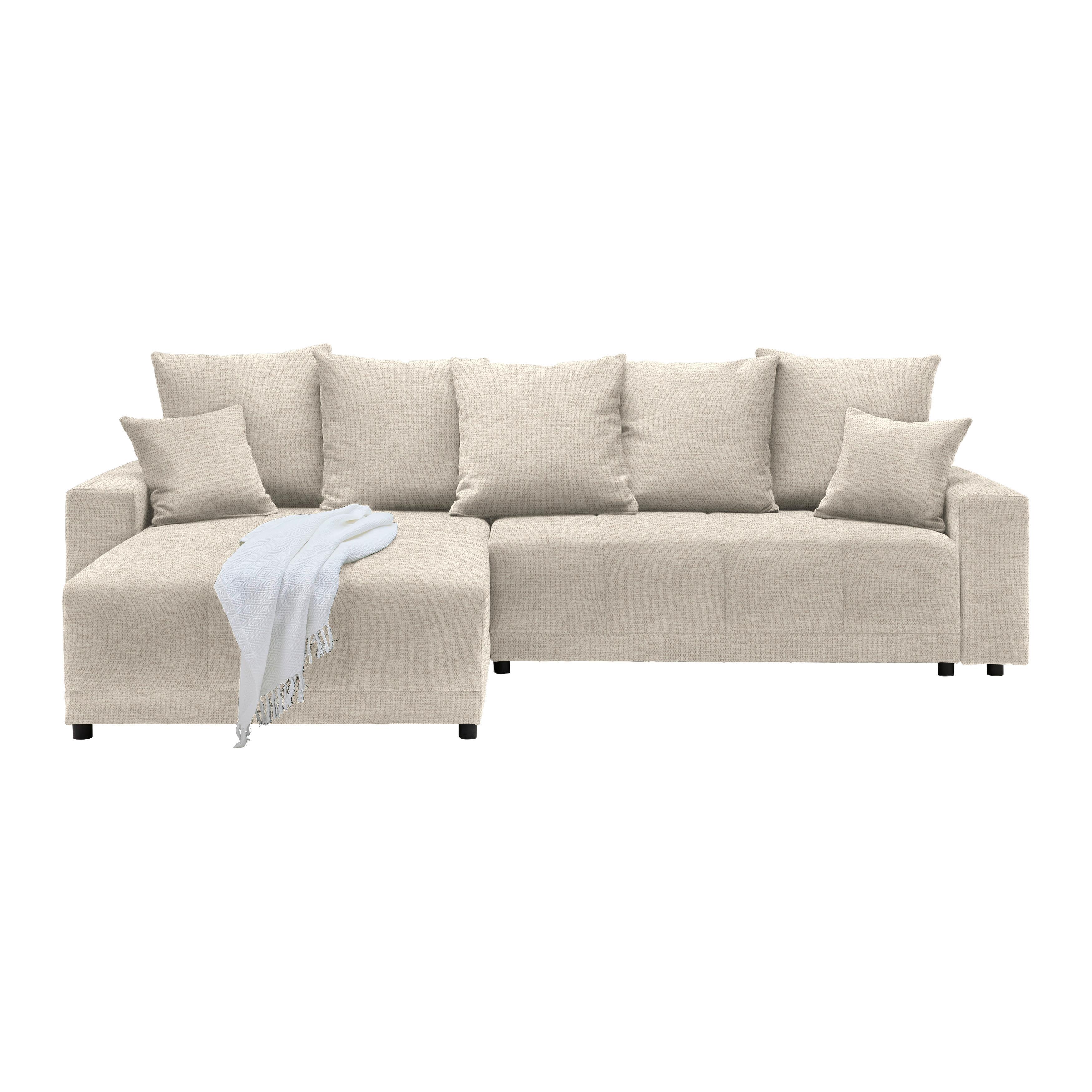 Ecksofa Alatri Beige - Beige/Schwarz, MODERN, Kunststoff/Textil (289/90/176cm) - Based