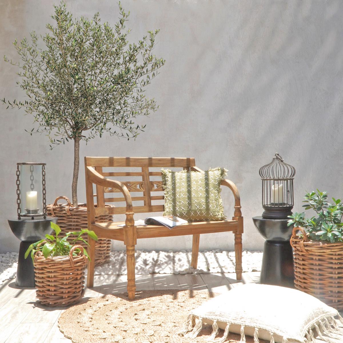 Gartenbank Moyo ca. 100x90x52 cm Mahagoni - Basics, Holz (100/90/52cm) - Gardenson