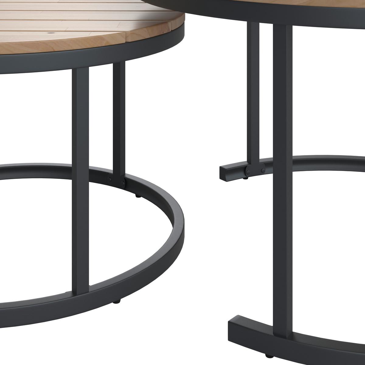 Loungegarnitur-Set Lorena Grau Akazie Metall/Outdoorstoff - Schwarz/Grau, MODERN, Holz/Textil (241/67/69cm) - Bessagi Garden