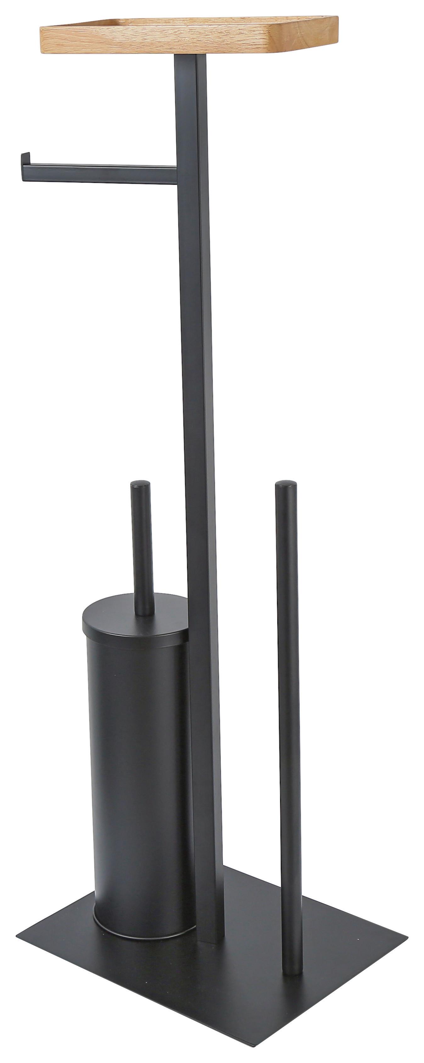 Wc-garnitura S Ščetko Pisa 2, Črna - črna, Konvencionalno, kovina/umetna masa (25/72,5/20cm) - Mömax