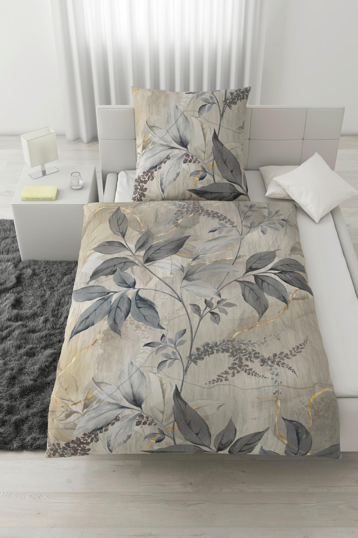 Bettwäsche Chiara XL Beige ca.155x220cm - Beige, KONVENTIONELL, Textil (155/220cm) - Modern Living