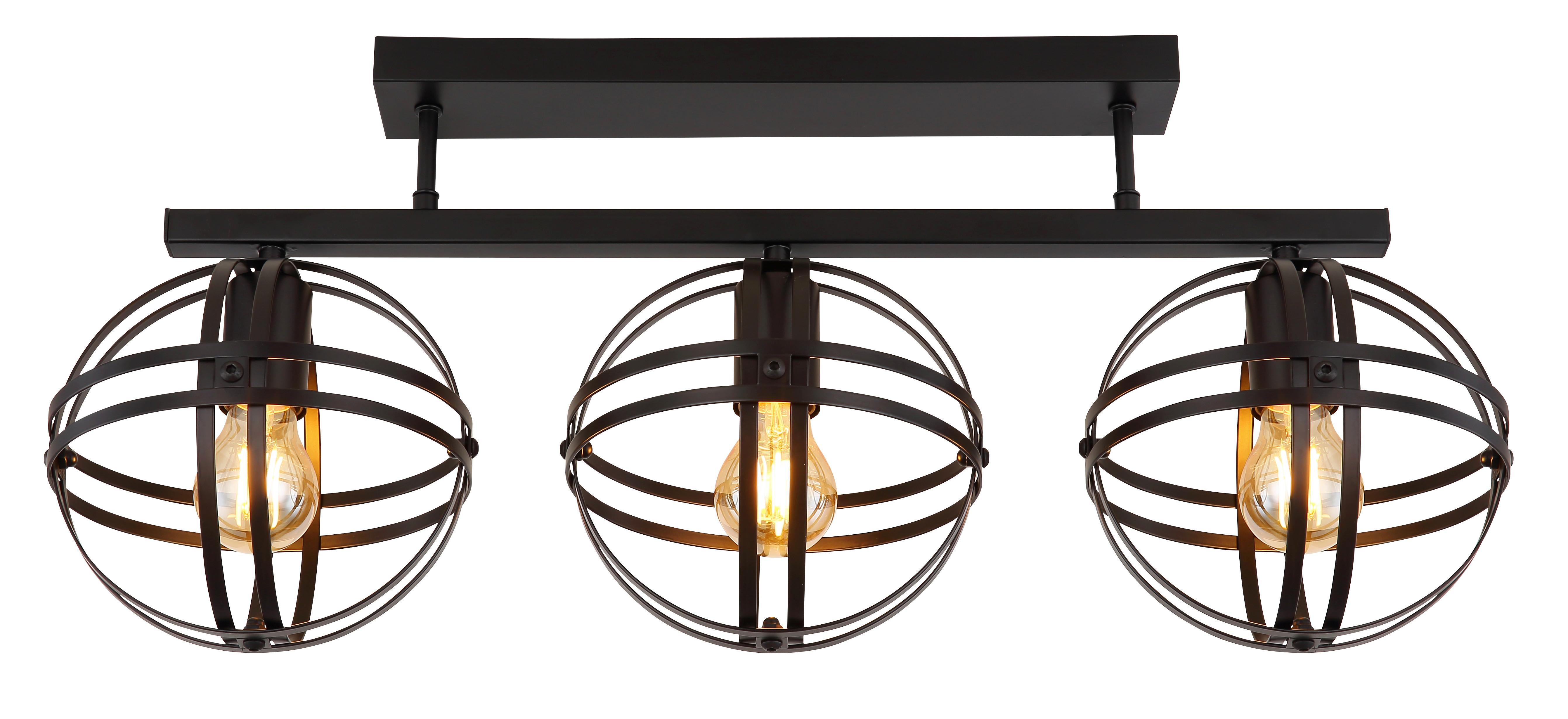 Deckenleuchte Tamara Schwarz max. 60 Watt - Schwarz, Trend, Metall (70/20/32cm) - Globo