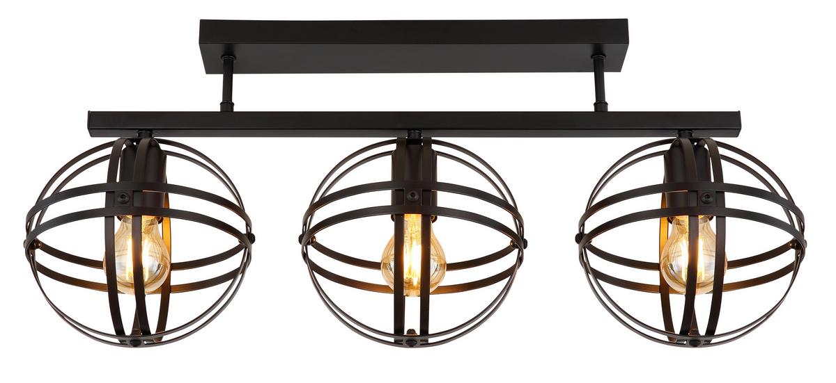 Deckenleuchte Tamara Schwarz max. 60 Watt - Schwarz, Trend, Metall (70/20/32cm) - Globo