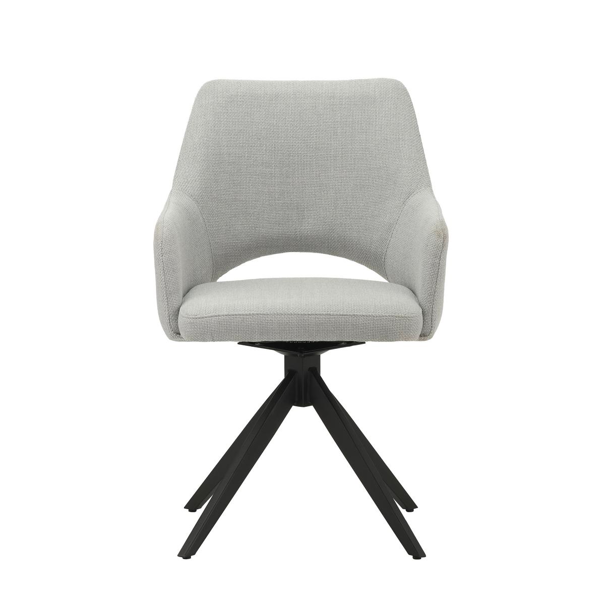 Stuhl Asher Grau - Schwarz/Grau, MODERN, Textil/Metall (54,5/85/61,5cm) - MID.YOU