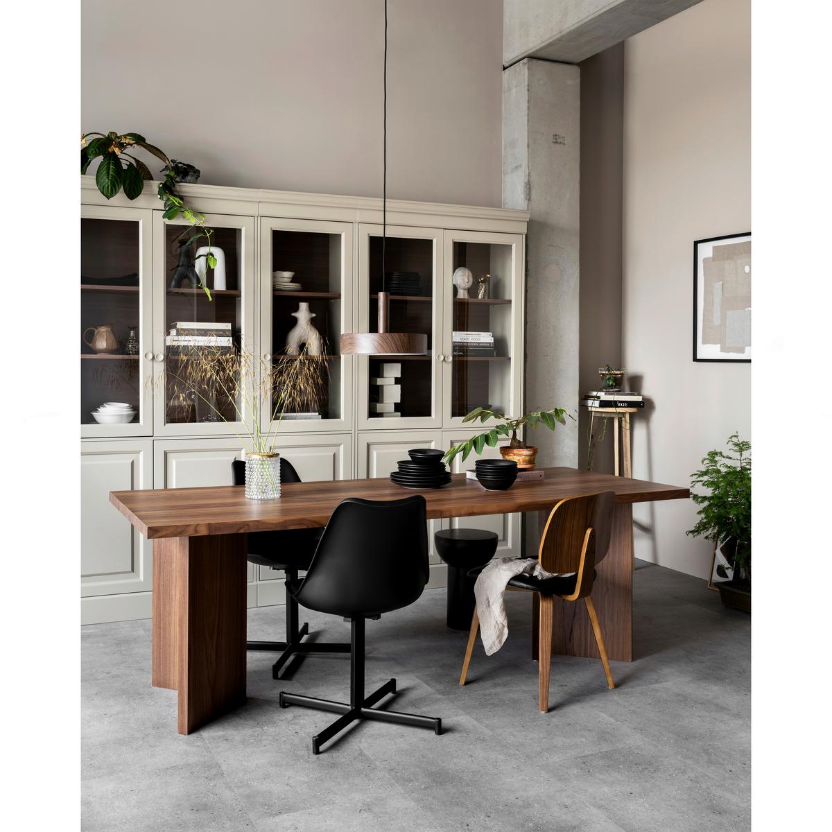 Vitrine Chow Grau - Grau, Design, Holz (105/215/40cm) - Livetastic