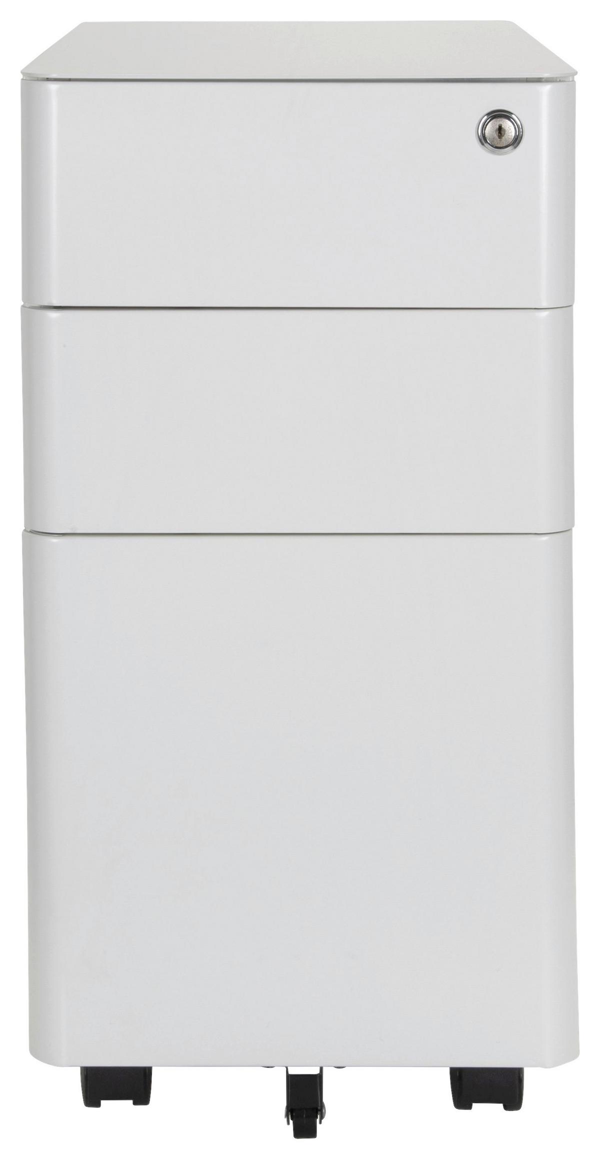 Predalnik Na Kolescih Color I, Bela - bela, Moderno, kovina/umetna masa (30/59/50cm) - MID.YOU