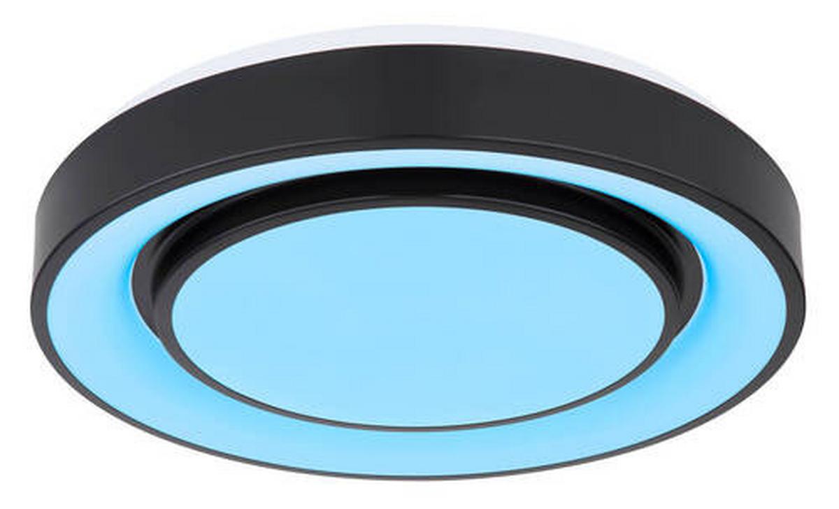 Stropna Led-svetilka Sully, S Sijalko - črna/opal, Design, kovina/umetna masa (38/7.5cm) - Globo