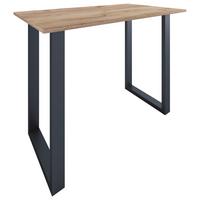 Bartisch XONA Schwarz/ Eiche ca.140x102x80cm - Honigeiche/Silberfarben, KONVENTIONELL, Holzwerkstoff/Metall (140/80/102cm)