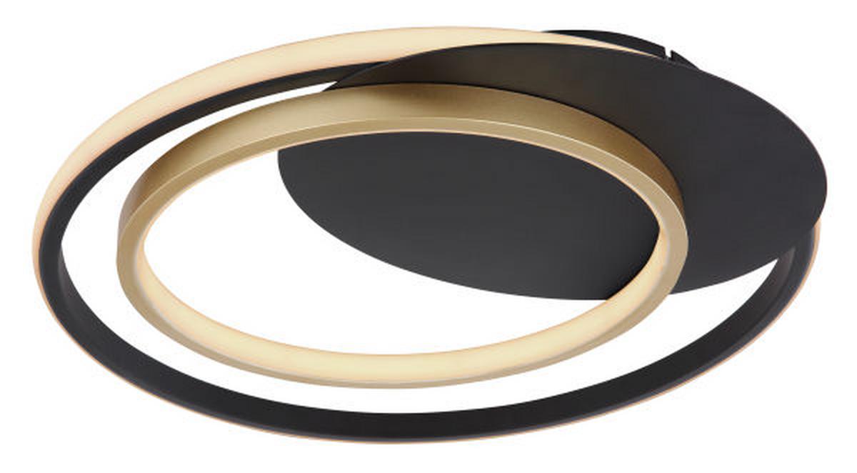 LED-DECKENLEUCHTE 48438-36 RODAN - Goldfarben/Opal, Trend, Kunststoff/Metall (48,5/46,5/6,1cm) - Globo