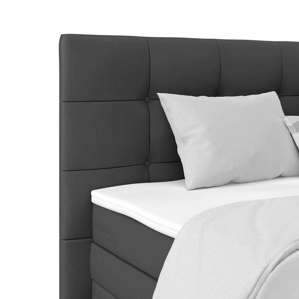 PAT BOXSPRING JOSIE C - gri închis, Modern, plastic/lemn (160/200cm)