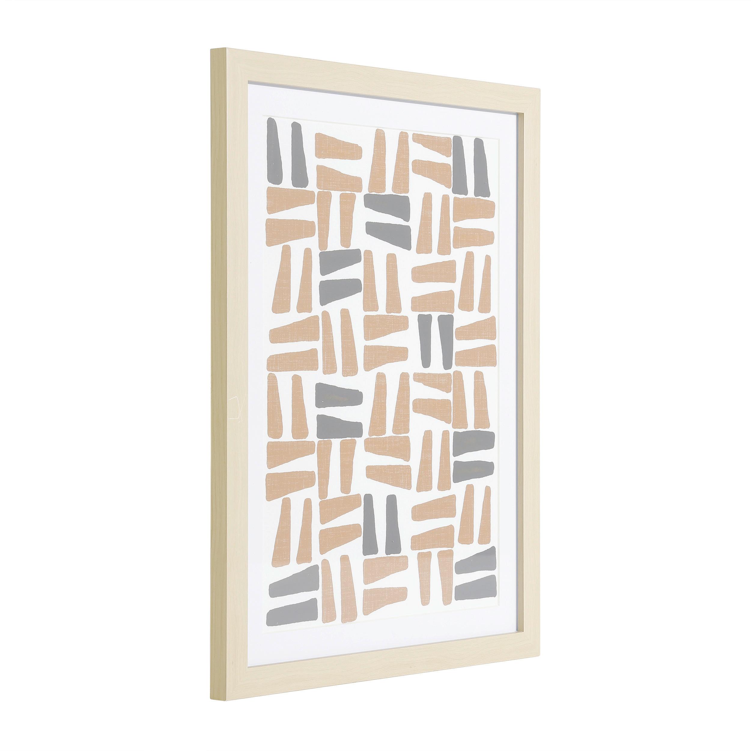 Druckgrafik Roberval Multicolor ca. 33x43cm - Eichefarben/Terracotta, Trend, Glas/Papier (33/1,6/43cm) - Eglo