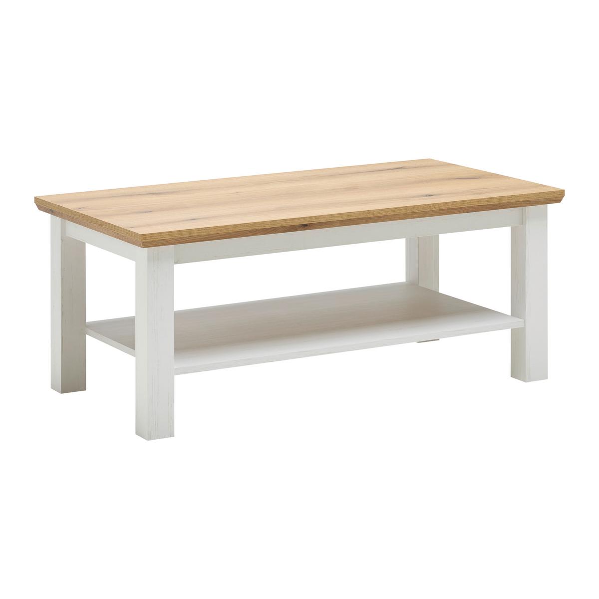 Couchtisch Korsika Eichefarben/Weiß - Eichefarben/Weiß, ROMANTIK / LANDHAUS, Holzwerkstoff (110/45/60cm) - Mömax