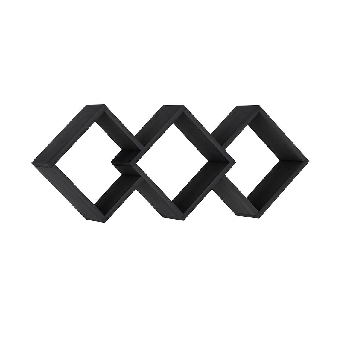 WANDREGAL GALAXY WANDREGAL - Schwarz, Design, Holzwerkstoff (102/42/20cm) - Livetastic