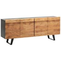 Sideboard Wl7.057 - Schwarz/Akaziefarben, Design, Holz/Metall (180/75/45cm) - MID.YOU