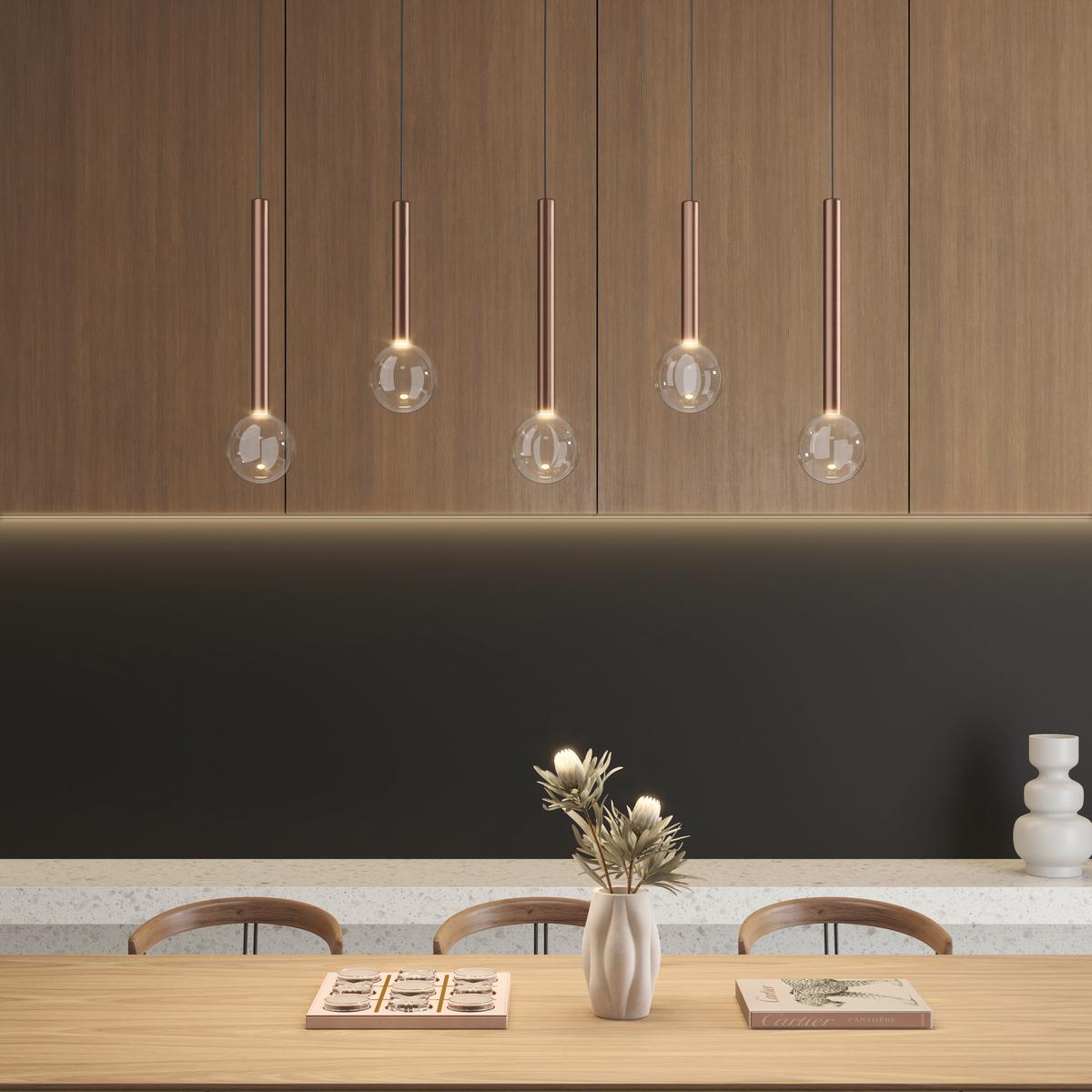 LAMPA WISZĄCA LED GLASGOW *DK* - przejrzysty/czarny, Design, metal/szkło (90/10/180cm) - Dieter Knoll