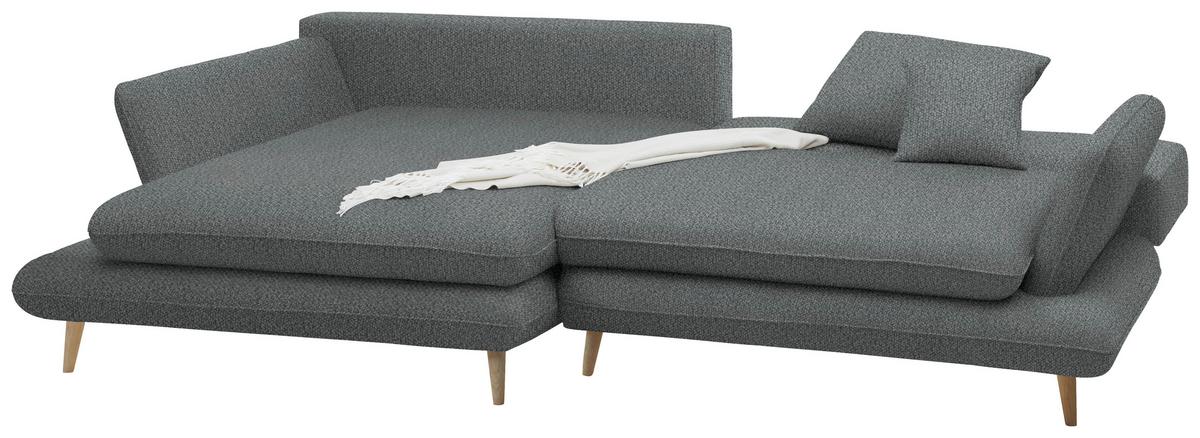 Kutna Garnitura Monte - tamno siva/prirodne boje, Romantično / ladanjski, tekstil/drvo (181/283cm) - Premium Living
