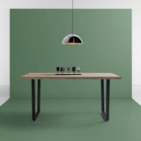 Esstisch Dave 160x90cm - Schwarz/Naturfarben, MODERN, Holz/Metall (160/90/76cm) - Mömax modern living