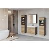 Badmöbel-Set 5-tlg. Madrit mit LED ca. 140 cm Kastanieeiche - Kastanieneichefarben/Anthrazit, LIFESTYLE, Glas/Keramik (120,4/131,5/30,2cm) - P & B