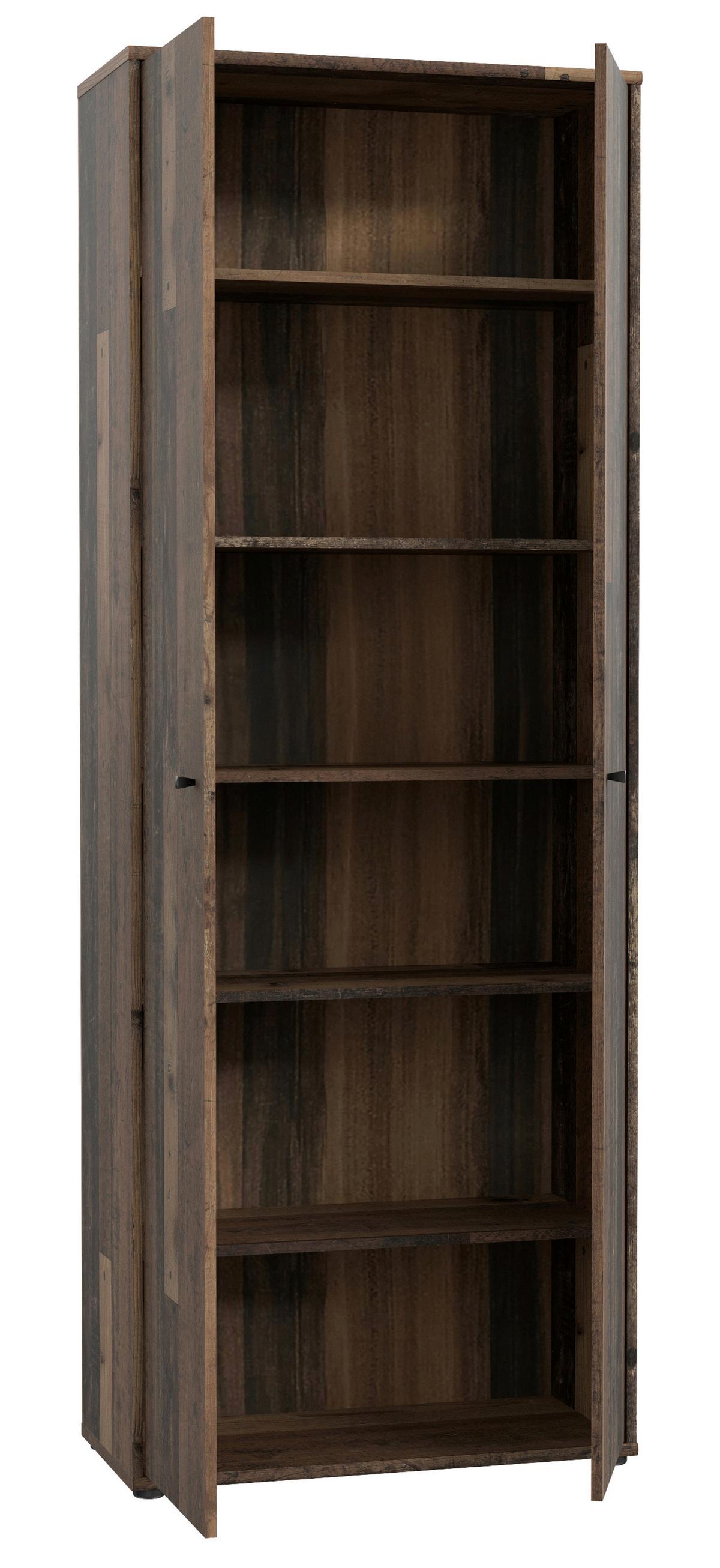 Omara S Klasičnimi Vrati Tempra 2, Rjava - temno rjava/sivorjava, Design, leseni material (73,7/197,5/34,8cm)