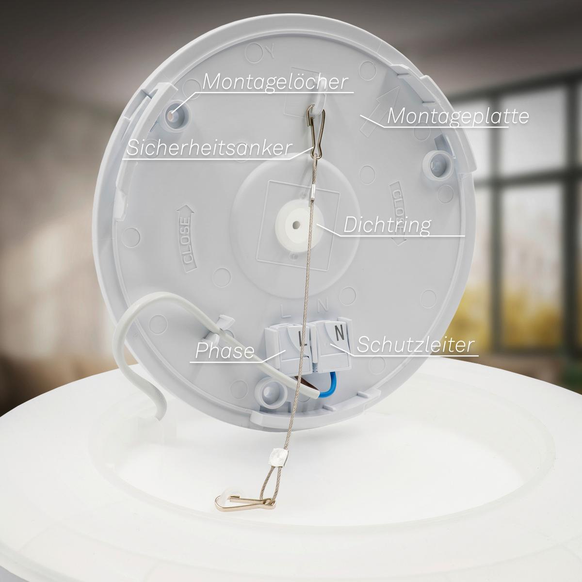 ŁAZIENKOWA LAMPA SUFITOWA LED 7525415 MOVE - czarny, Konventionell, tworzywo sztuczne (29/3cm)