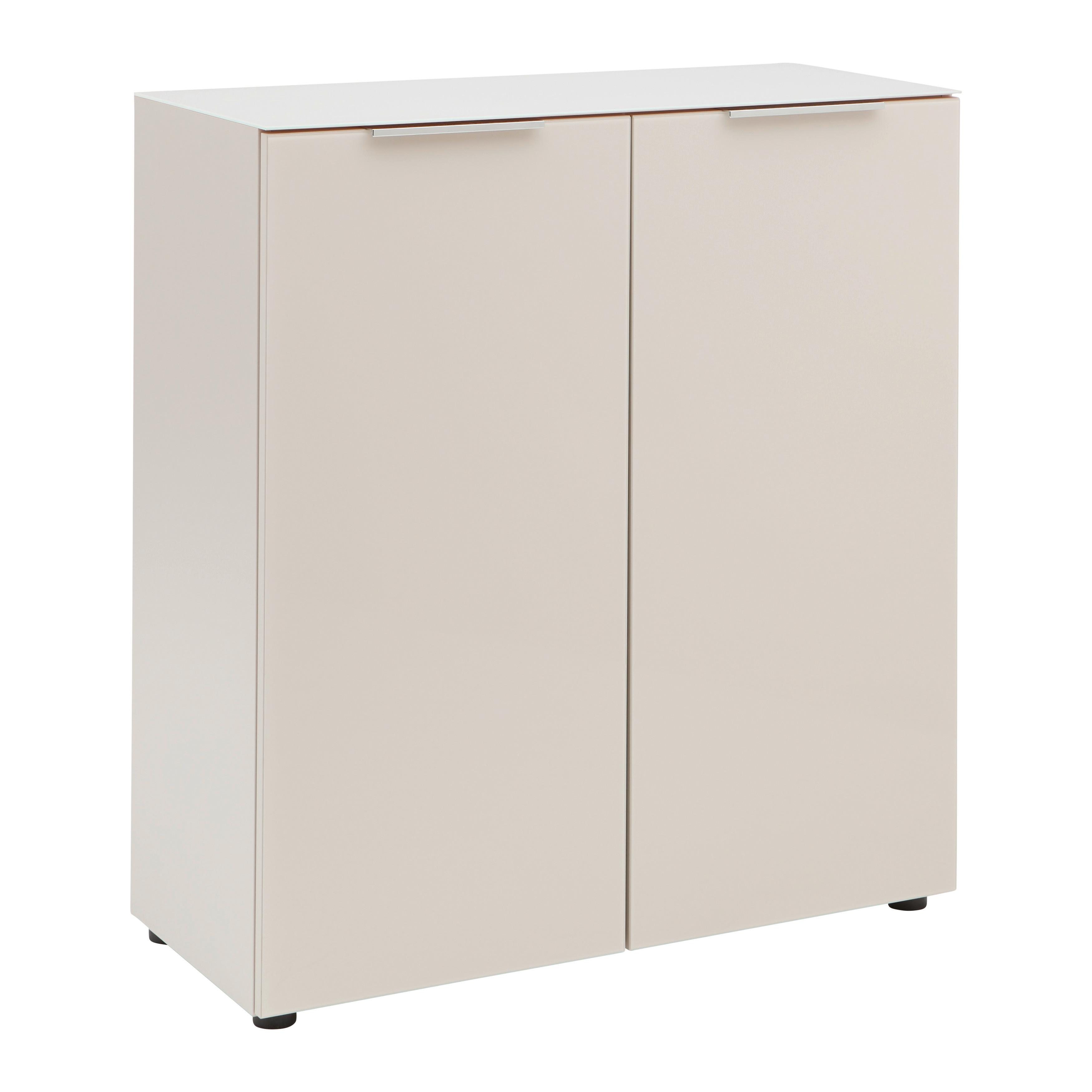 Kommode Siena Kaschmir - Chromfarben/Kaschmir, MODERN, Glas/Holzwerkstoff (90/99/40cm) - Mömax