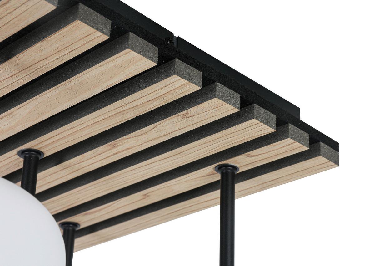 LAMPA WISZĄCA TAIRA - kolor dębowy/czarny, Trend, materiał drewnopochodny/metal (38/39/59cm) - Collett's Monde