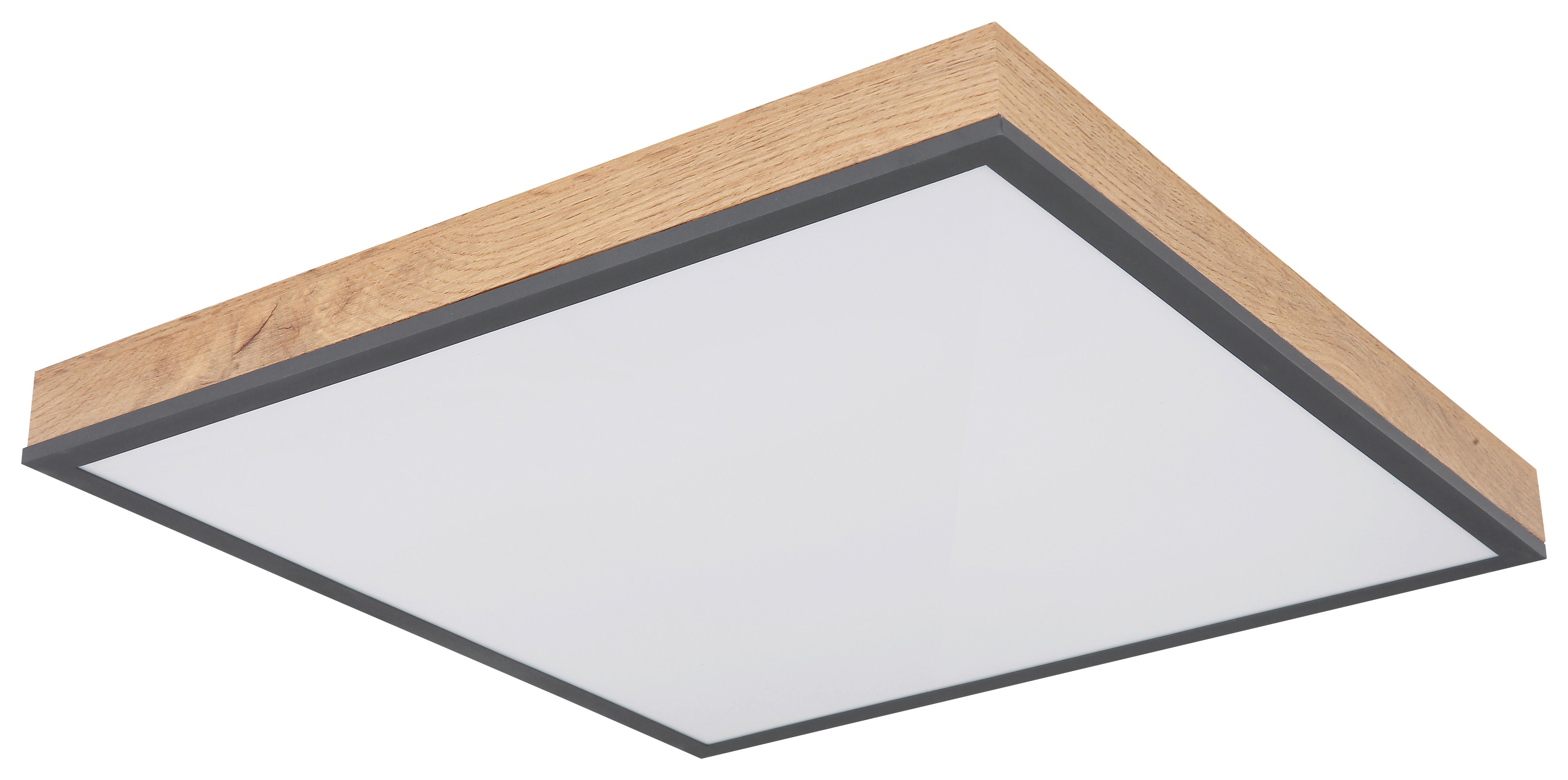 Stropna Led-svetilka Doro, S Sijalko - barve grafita/opal, Basics, kovina/umetna masa (45/45/6,5cm) - Globo